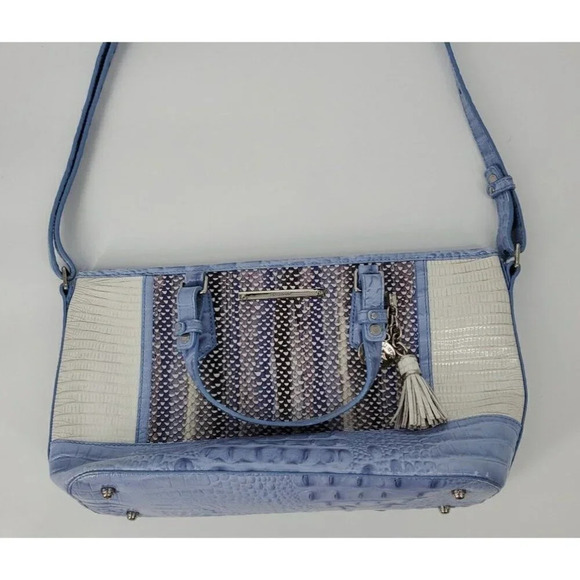 BRAHMIN Mini Asher Purse Periwinkle Monroe Leather Crossbody - Picture 5 of 16